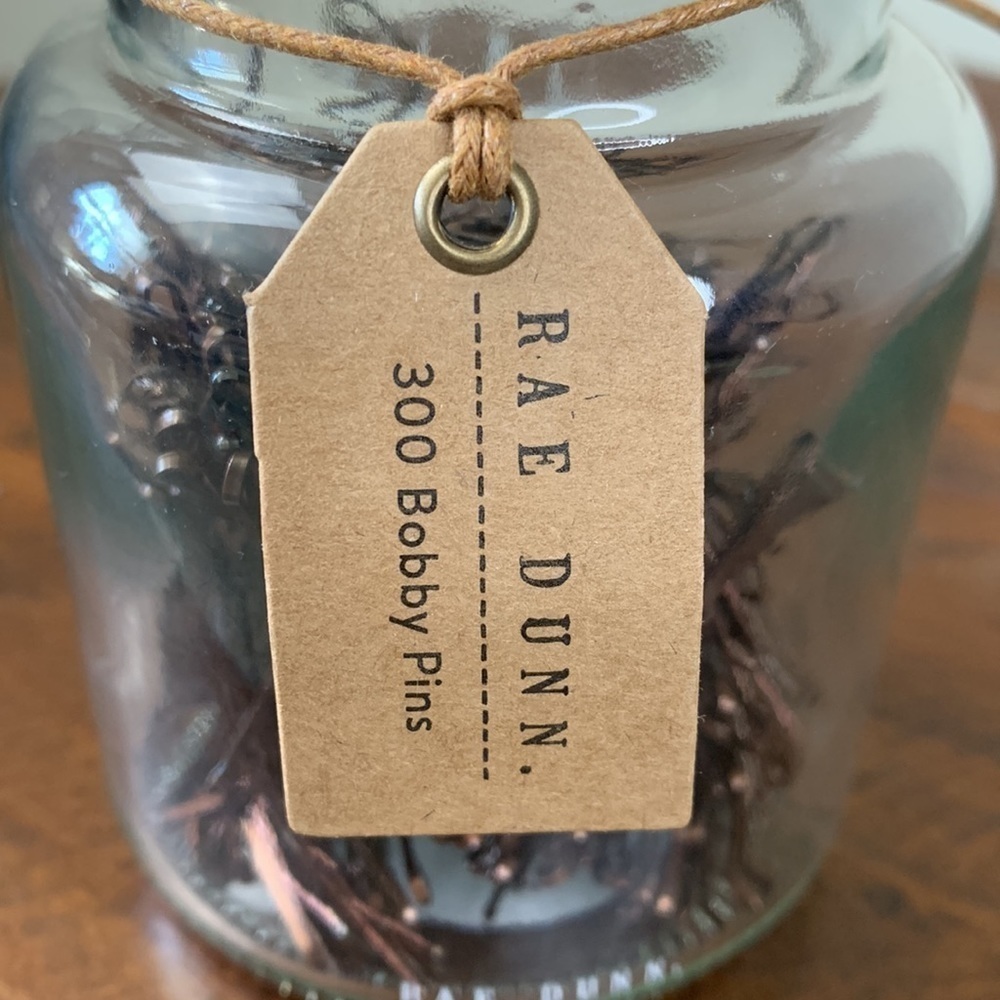 Last 1 - RAE DUNN • “Take One” Glass Jar Bobby Pins - Picture 3 of 6
